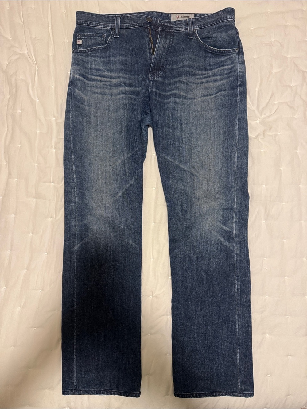 AG Adriano Goldschmied Men's Blue Slim Straight Jeans